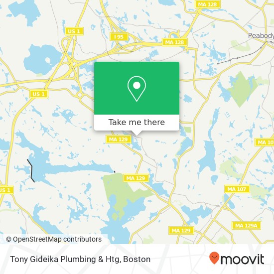 Mapa de Tony Gideika Plumbing & Htg