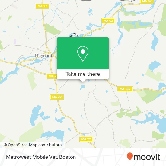 Mapa de Metrowest Mobile Vet