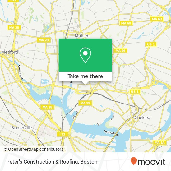 Peter's Construction & Roofing map