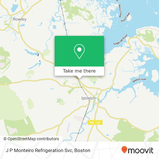 J P Monteiro Refrigeration Svc map