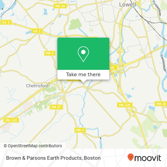 Brown & Parsons Earth Products map