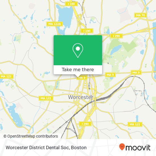 Worcester District Dental Soc map