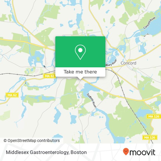 Middlesex Gastroenterology map