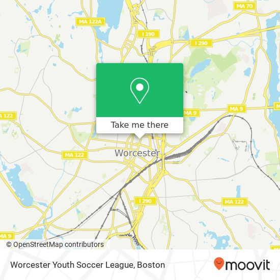 Mapa de Worcester Youth Soccer League