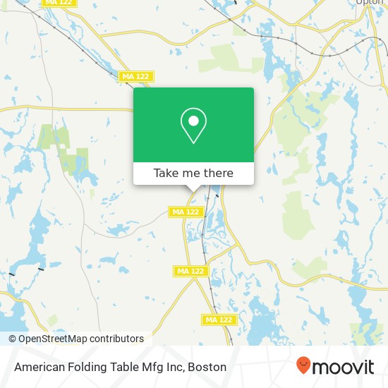 American Folding Table Mfg Inc map