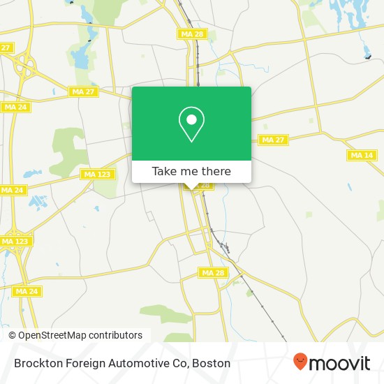 Brockton Foreign Automotive Co map