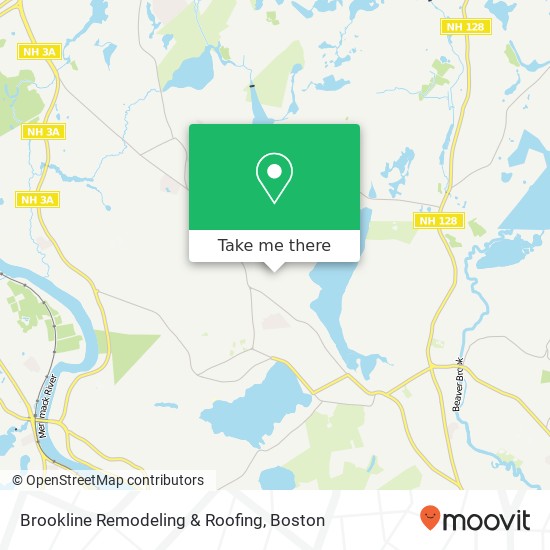 Brookline Remodeling & Roofing map