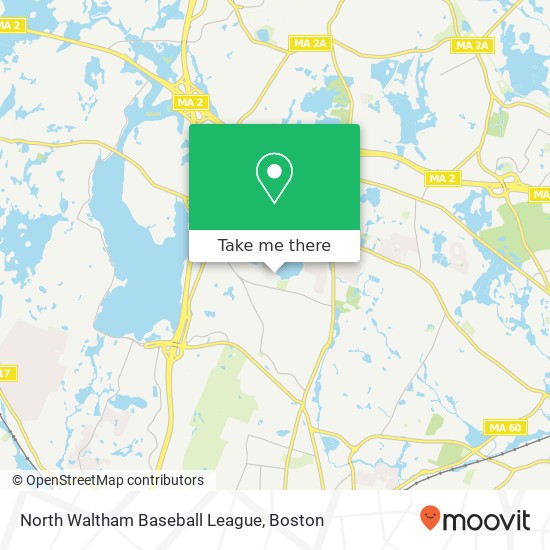 North Waltham Baseball League map