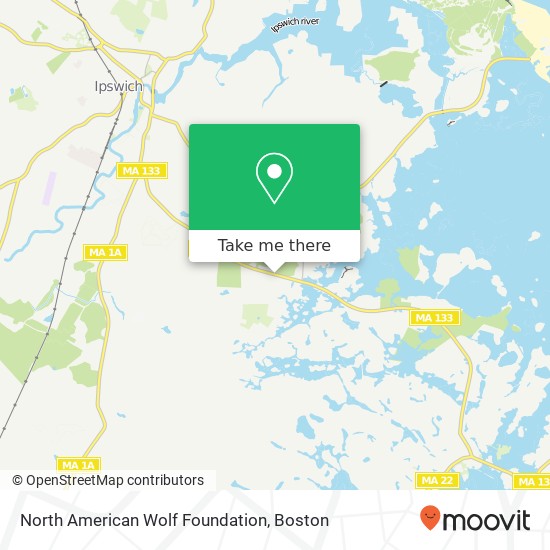 Mapa de North American Wolf Foundation