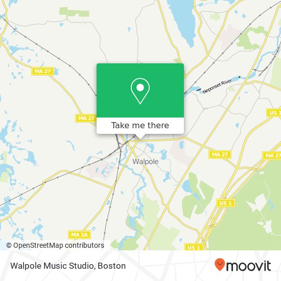 Walpole Music Studio map