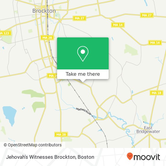 Jehovah's Witnesses Brockton map