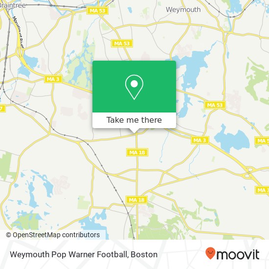 Mapa de Weymouth Pop Warner Football