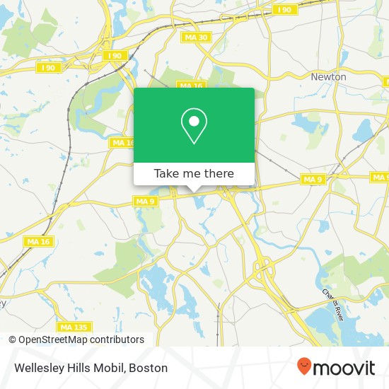 Wellesley Hills Mobil map