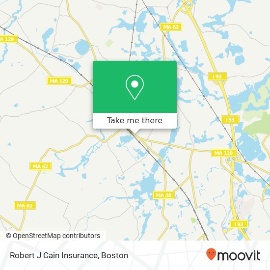 Robert J Cain Insurance map