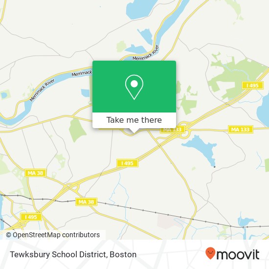 Mapa de Tewksbury School District