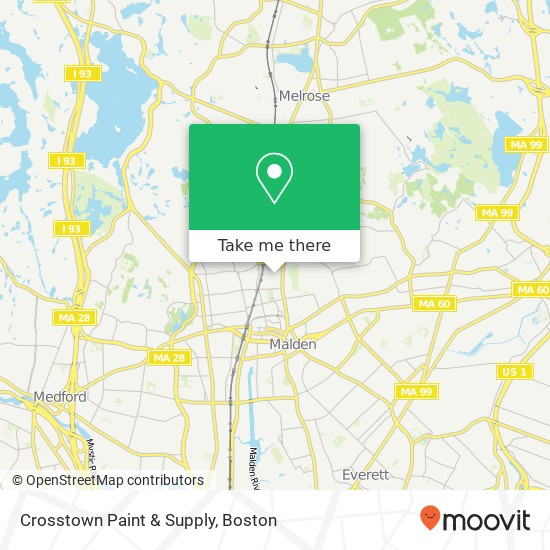Mapa de Crosstown Paint & Supply