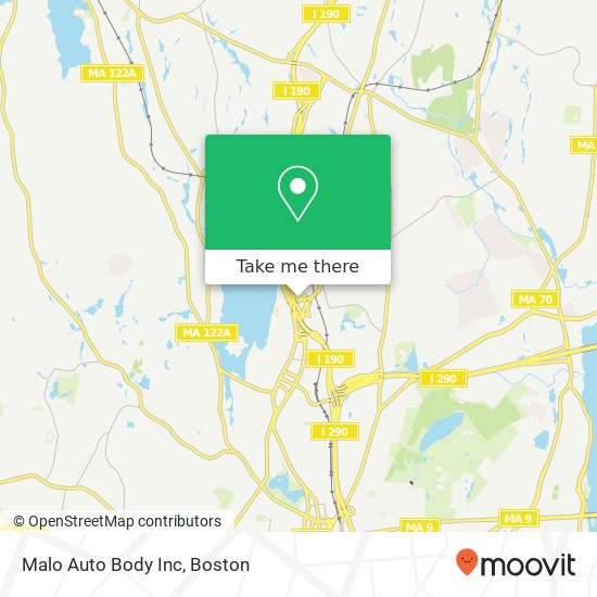 Mapa de Malo Auto Body Inc
