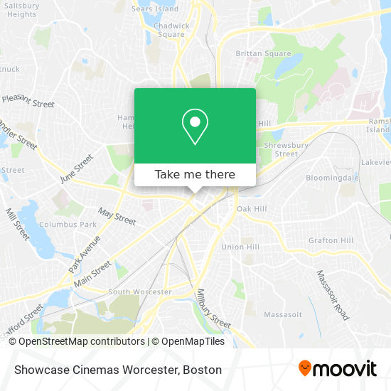 Mapa de Showcase Cinemas Worcester