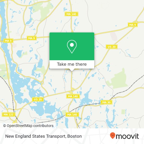 Mapa de New England States Transport