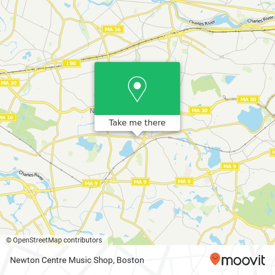 Mapa de Newton Centre Music Shop