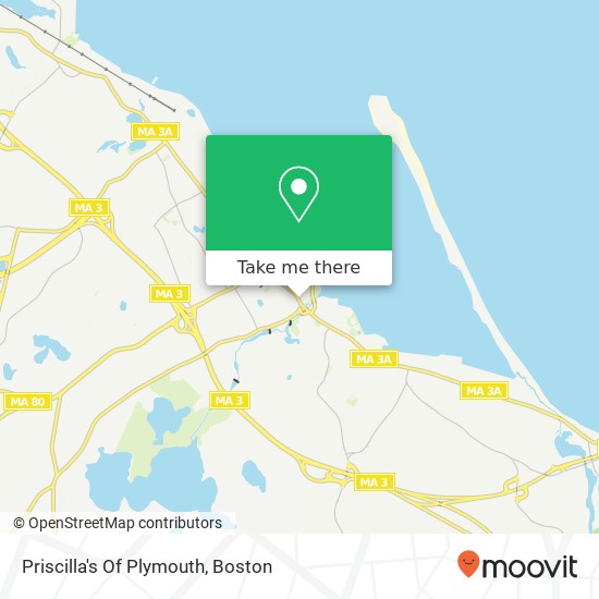 Priscilla's Of Plymouth map