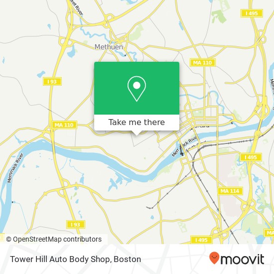 Mapa de Tower Hill Auto Body Shop