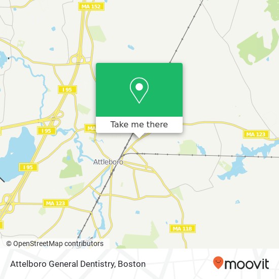 Mapa de Attelboro General Dentistry