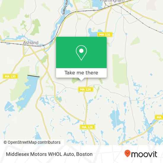 Middlesex Motors WHOL Auto map