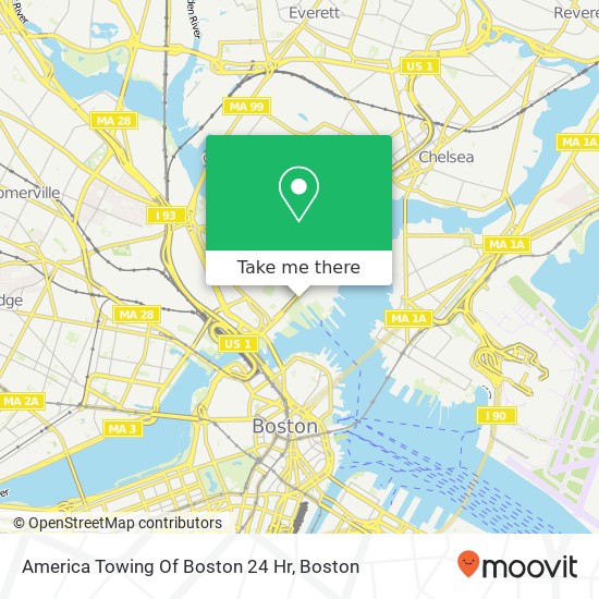 America Towing Of Boston 24 Hr map