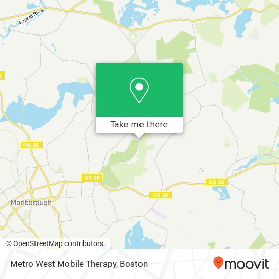 Mapa de Metro West Mobile Therapy