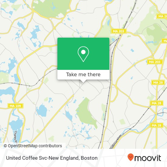 United Coffee Svc-New England map