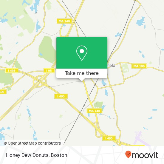 Mapa de Honey Dew Donuts