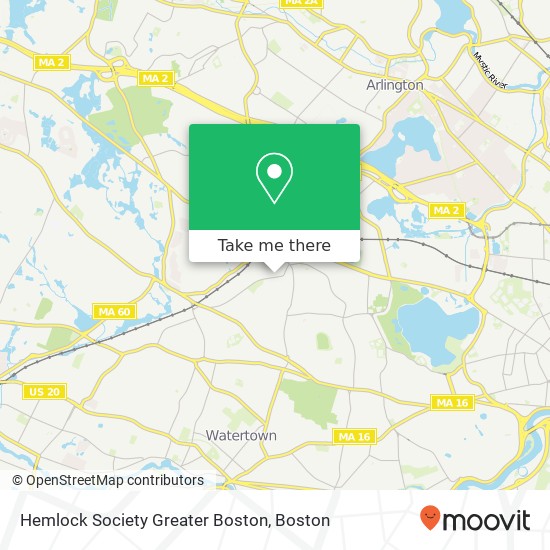 Mapa de Hemlock Society Greater Boston