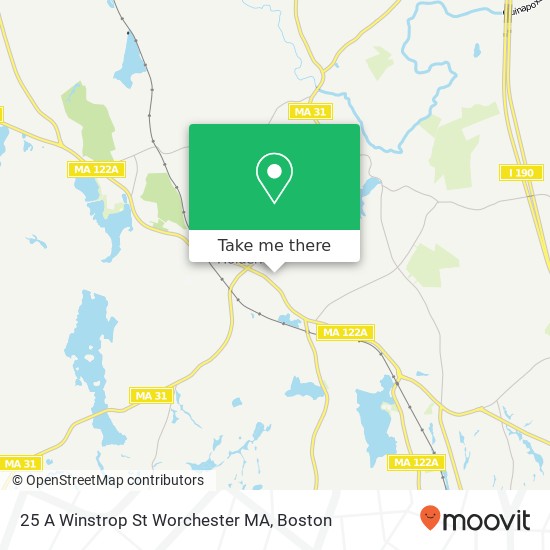 Mapa de 25 A Winstrop St Worchester MA