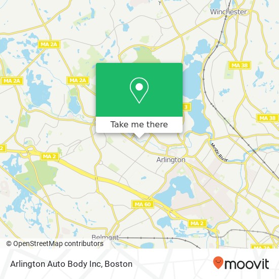 Arlington Auto Body Inc map