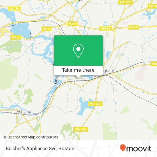 Belcher's Appliance Svc map