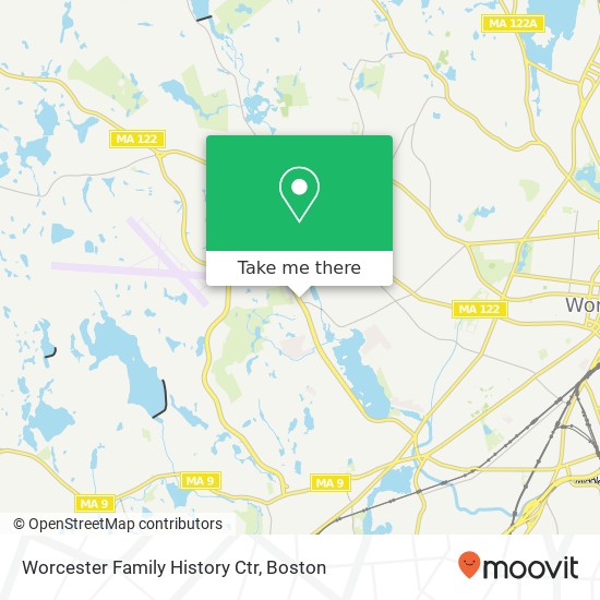 Mapa de Worcester Family History Ctr