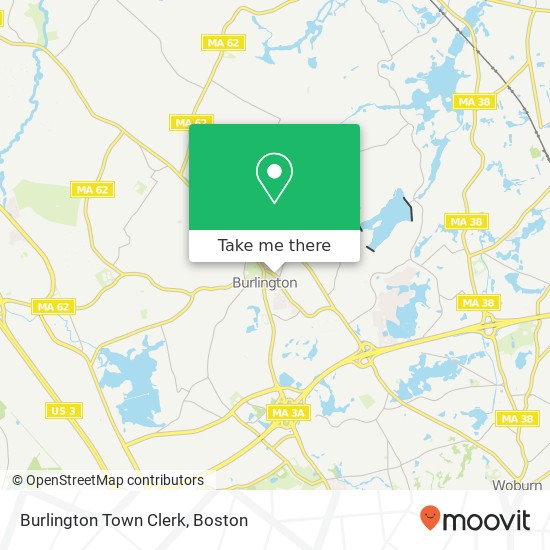 Mapa de Burlington Town Clerk