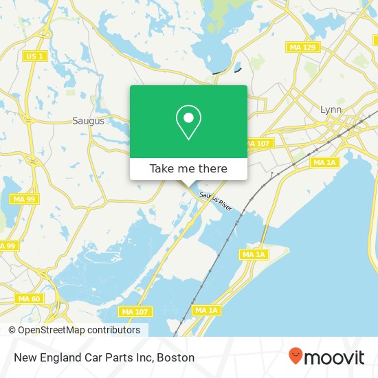 Mapa de New England Car Parts Inc