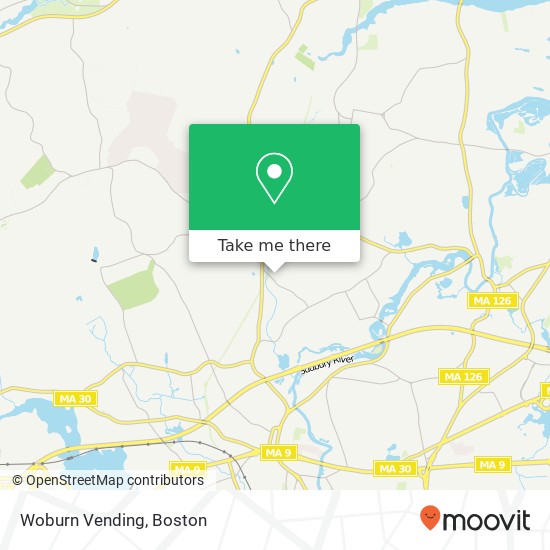 Mapa de Woburn Vending