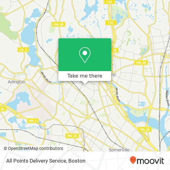 All Points Delivery Service map