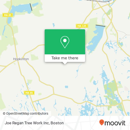 Joe Regan Tree Work Inc map