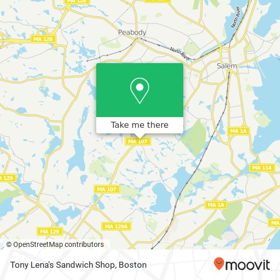 Mapa de Tony Lena's Sandwich Shop