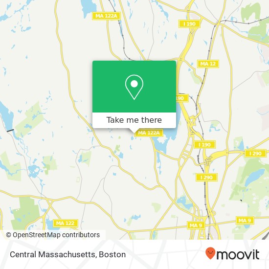 Mapa de Central Massachusetts