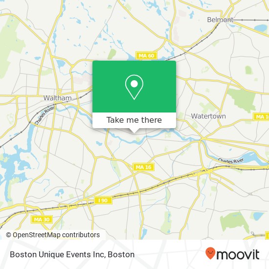 Mapa de Boston Unique Events Inc