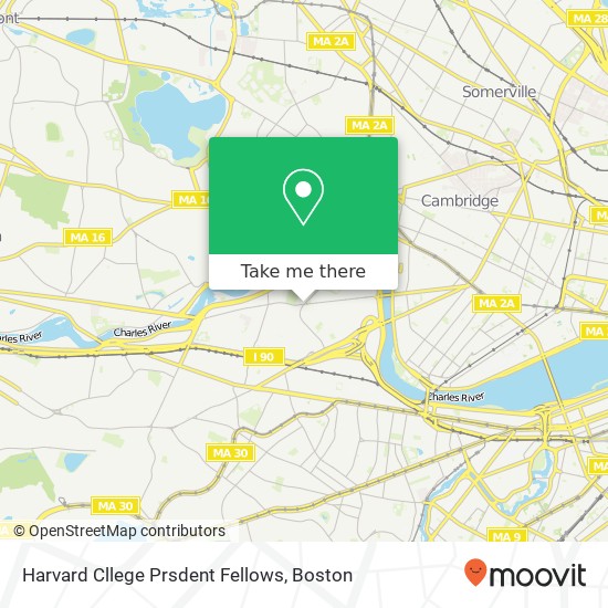 Harvard Cllege Prsdent Fellows map