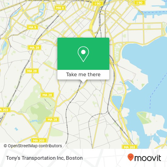 Tony's Transportation Inc map