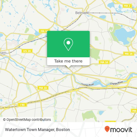 Mapa de Watertown Town Manager