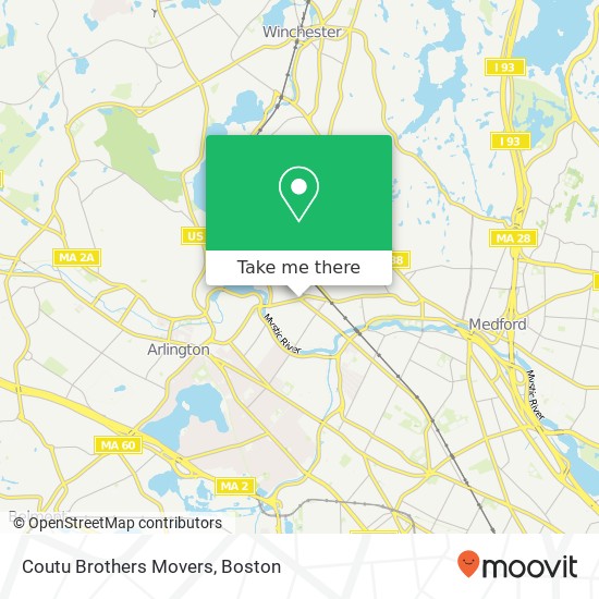 Coutu Brothers Movers map