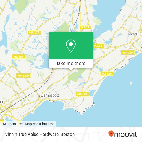 Vinnin True Value Hardware map